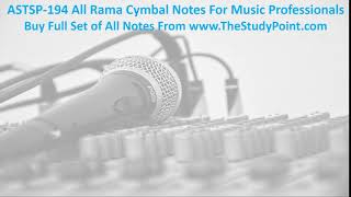 ASTSP194 All Rama Cymbal Notes For Music Professionals