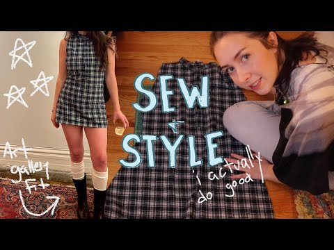 making a 70’s mini dress for an art gallery opening *thrift flip* | sewing
