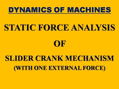 Static Force Analysis of "Slider Crank Mechanism with One External Force" - "Dynamics of Machines"