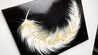 How to Paint a STUNNING + Easy Feather in 60 Seconds | AB Creative #shorts