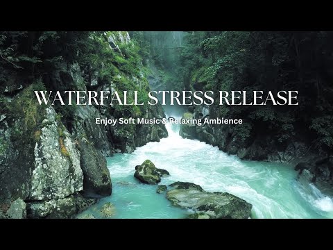 Beautiful Waterfall in the Mountains | Relaxing Music & Nature for Stress Relief #waterfall  #relax