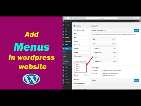 Main menu bar| How to create main menu in wordpress website
