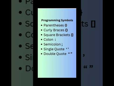Programming Symbols #python #pythonprogramming #programming #pythontutorial #fullstackdeveloper
