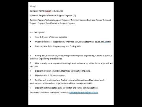 Arivon Technologies | Technical Support Engineer Jobs in Bangalore | Apply Now!
