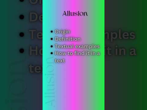 Allusion #allusion #youtubeshorts #shortfeed #literarydevices #poeticdevices #figureofspeech
