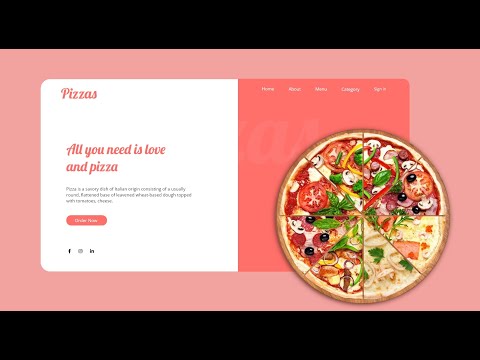 Website Design Using HTML &  CSS | food websites landing page design,  HTML CSS