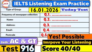 IELTS Listening Practice Test 2026 with Answers | Recent Exam - 16.01.2026