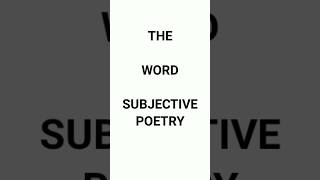 Subjective Poetry #shorts #trend #tamil #explanationintamil