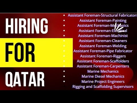 Urgent jobs vacancies for Qatar 🇶🇦 |hiring for Qatar| mechanical|electrical|supervisor|rigger|welde