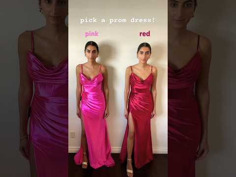 PICK THE CUTER PROM DRESS 👗 pink or red❓| #prom #dress #dresses #promdress #promdresses