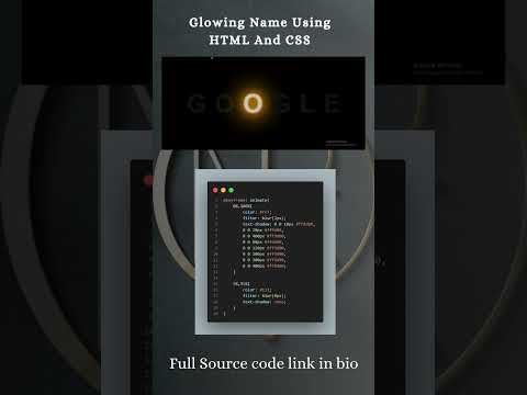 glowing name using HTML and CSS #thundercoding