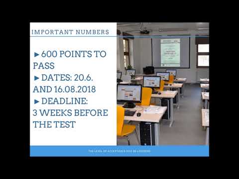 Entrance examination Kosice 2018/2019