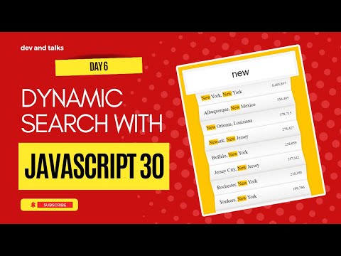 Make A Dynamic Search Box with Day 6 of #javascript30 | Dev and Talks #javascript  #coding