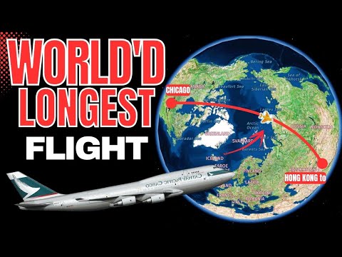 World Longest Flight CX801 | Chicago (CDS) to HongKong (HKG) | Flight Routes