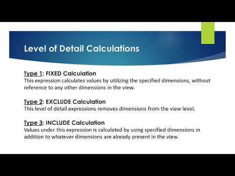 Different Type of Level of Detail Calculations in Tableau