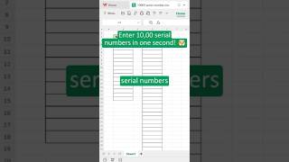 Enter Serial Numbers in ONE Second! 🤯#fillnumbers #wps #wpsoffice #excel #officer #numbers