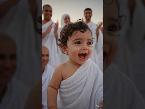 Baby Eid Mubarak in Mina with Millions of Hajj Cute Baby Celebrating Eid ul Adha in Hajj at Mina