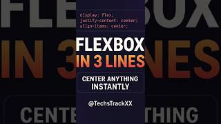 CSS Flexbox Trick in 3 Lines 🔥 | Center Anything Instantly #shorts