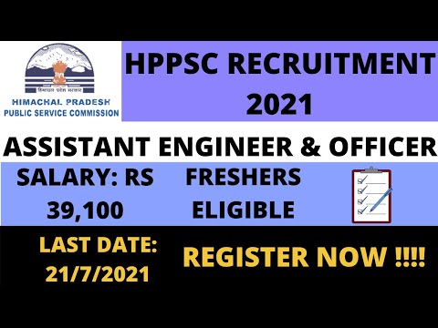 Hppsc Recruitment 2021 | Assistant Engineer & Officer | Freshers Eligible | Latest jobs 2021