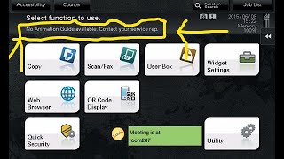 ERROR KONICA MINOLTA NO ANIMATION GUIDE AVAILABLE ALL SERIES KONICA MINOLTA