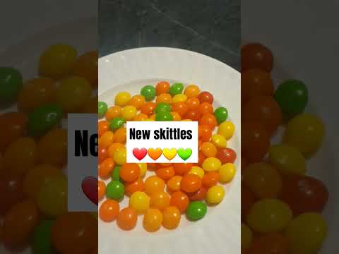 New Skittles Flavour 💚💛🧡❤ #sweets #candy #asmr