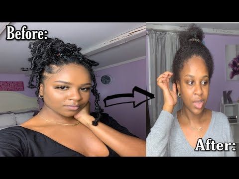 Taking out  my butterfly locs ( I cut off my natural hair 😫)
