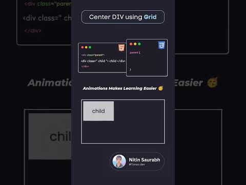 Center DIV Using Grid - #shorts #fypシ