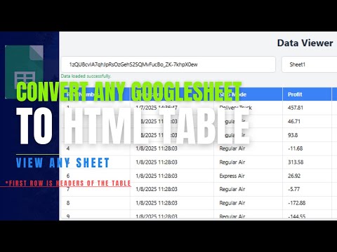 Convert Any Google Sheet to an HTML Table in Minutes!