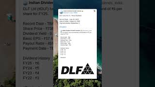 DLF Ltd has fixed Record Date for Final Dividend of FY25. #BreakingNews #StockMarket