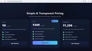 Responsive Pricing Table with Hover Card Effects | HTML & CSS Mini Project #html #css #webdesign