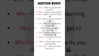10 Question Words in English with Examples ❓ | Speak English Fluently! 🗣️