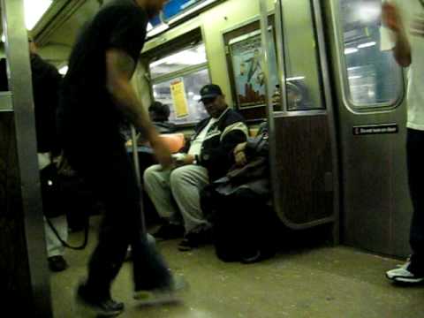 Breakdancers in New York Subway