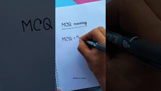 MCQ meaning #shortsfeed #shortsvideo #rifatsideas #shorts
