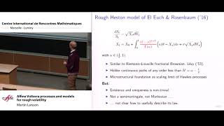 Martin Larsson: Affine Volterra processes and models for rough volatility