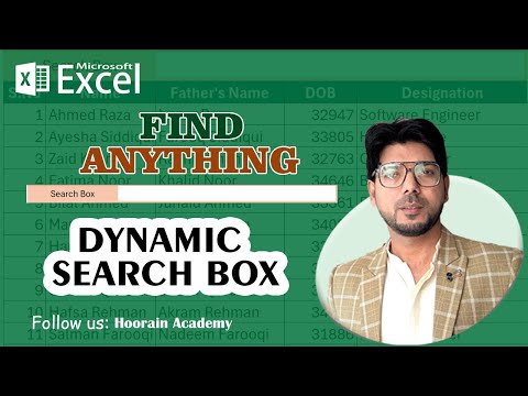 Create a Dynamic Search Box in Excel | Hoorain Academy