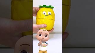 What's inside the YELLOW Pineapple 🍍?! Fruit Hiding Game 🍎! #cocomelon #shorts
