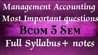 Management Accounting Questions: Still confused what to study? score 💯 Bcom 5 Sem #punjabuniversity