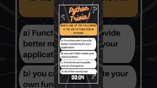 Python Trivia 58 #coding #programming #python #techcommunity #shorts #trending #viral #datascience