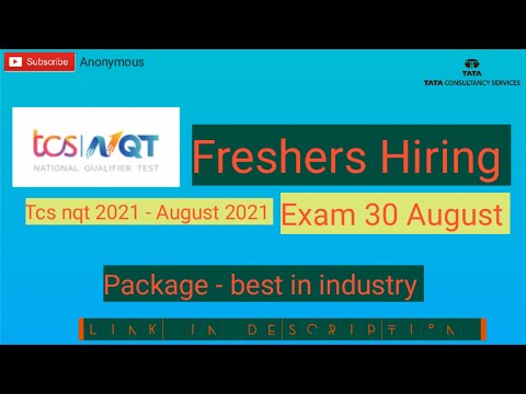 Tcs nqt 2021 | smart hiring | Virtual Interview | bulk hiring | graduates can apply | exam on 30Aug