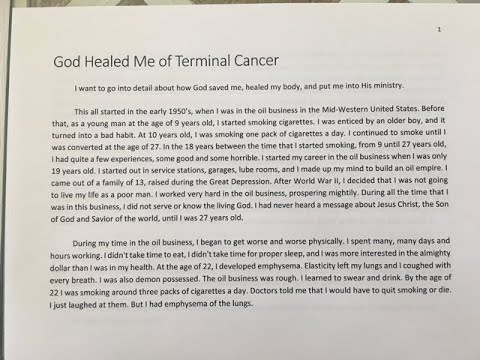 GOD HEALED ME OF TERMINAL CANCER