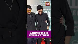 “Too Much Talent in One Frame” — #arshadwarsi Hugs #jitendrakumar at Bhagwat #premierenight