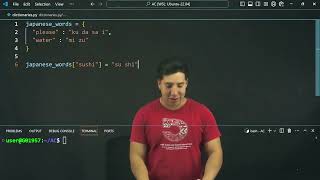 Python dictionaries - translating to Japanese with Anthony