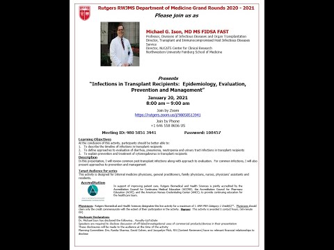 "Infections in Transplant Recipients   Epidemiology, Evaluation, Prevention and Management"