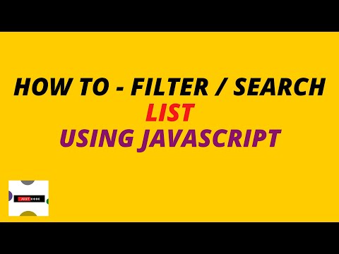 How to create a filter list with JavaScript