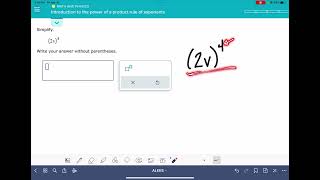 ALEKS: Introduction to the power of a product rule of exponents