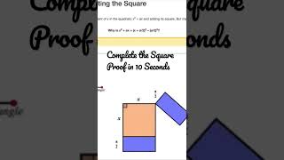 Complete the Square proof in just 10 seconds! #completingsquare #math #mathtechonline