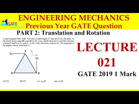 GATE 2019 1 MARKS Engineering Mechanics  Previous Year Question