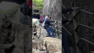 Ratangad fort trek 60 degree stairs 💀⛰️#youtubeshorts #ratangad #ratangadfort