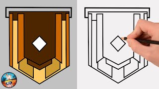 FREE FIRE DRAWING GOLD LOGO EASY STEP BY STEP - HOW TO DRAW FREE FIRE - Gambar Free fire