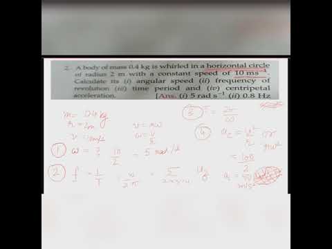 Video 10:Motion in a plane:Numericals on Circular Motion